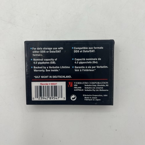 NEW 4 GB Verbatim Data Life 4MM DL 120M Data Cartridge 023942895473 - Afbeelding 2 van 2