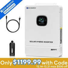 ECO-WORTHY 10KW 48V Solar Hybrid Inverter 120V/220V Split Phase 200A Charger