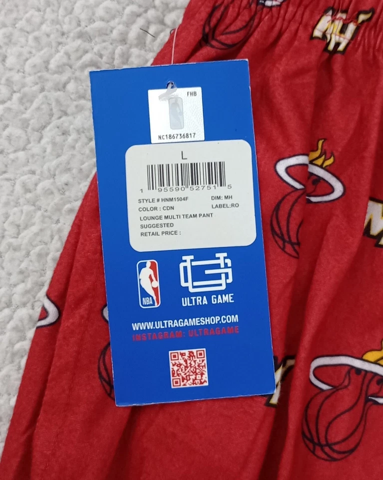 UNK Miami Heat All Over Logo Launch Wear Pants Red Size Large NBA Basketball - Image 4 of 4