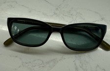 Fossil SMK-135 Sunglasses Olive Green Y2K Slim Rectangle Retro 90s 2000s