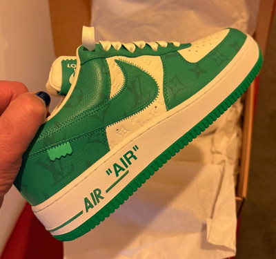 NEW Size 9 - Nike Air Force 1 Low by Virgil Abloh x Louis Vuitton LV Green