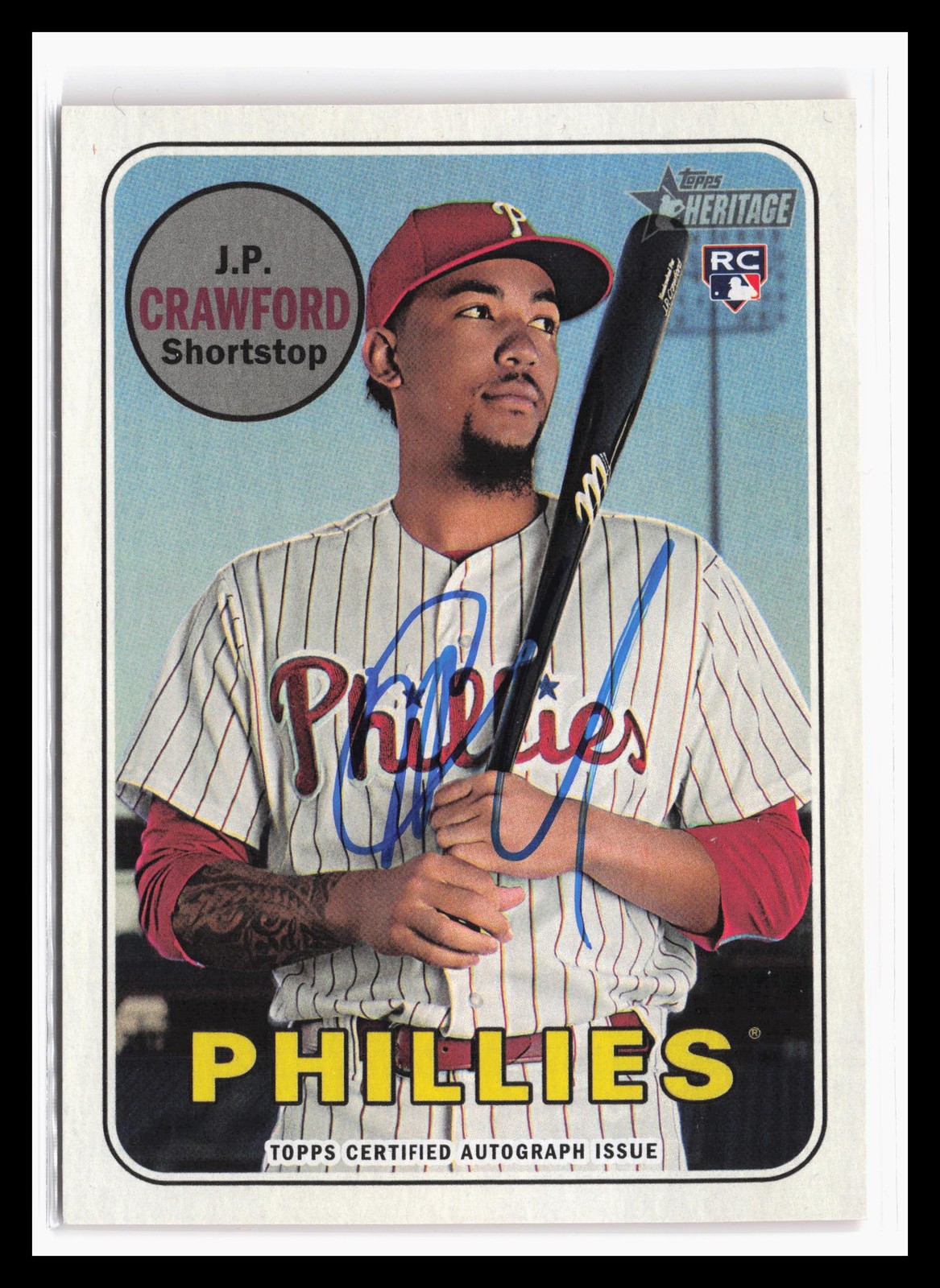 2018 Topps Heritage Real One Auto High #ROA-JC J.P. Crawford Phillies RC SP JA