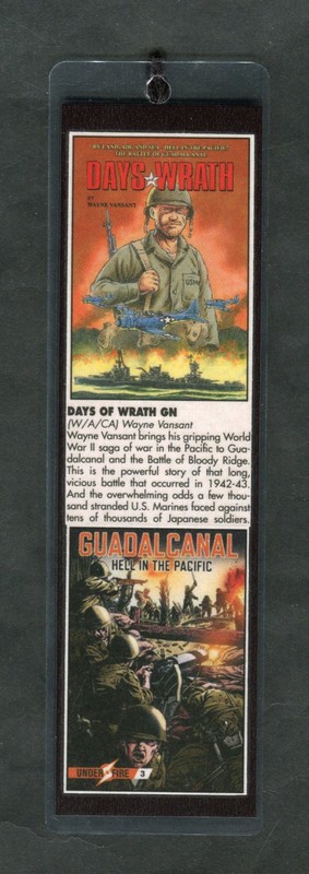 GUADALCANAL WWII COMIC BOOK COVERS ART LAMINATED BOOKMARK. NEW! LOT #3.