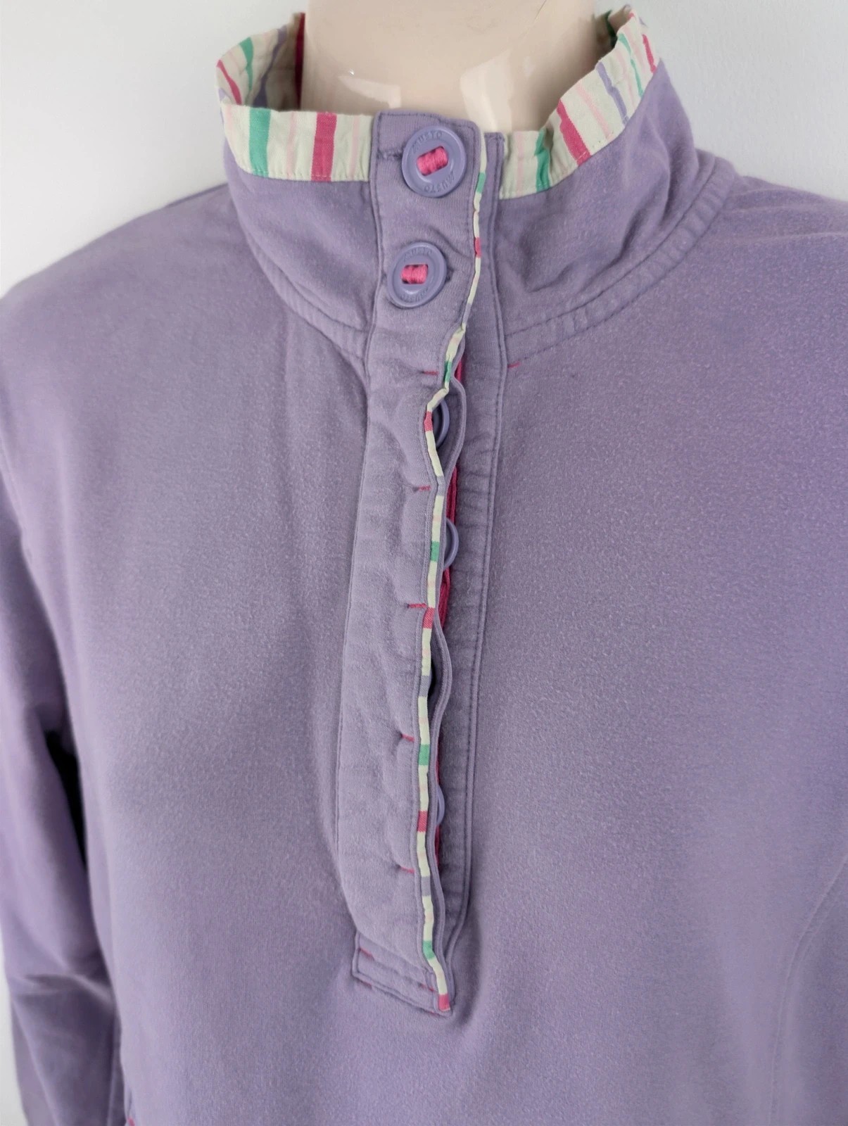 Musto Signature purple button collar sweatshirt. Women's 12. DN3109 image 2