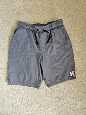 Hurley Hybrid Shorts Youth Small 8-10 Gray Unlined Board Shorts Pockets NWOT 
