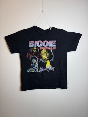 Biggie Smalls Life After Death Portrait Lightning Black Distressed T-Shirt L