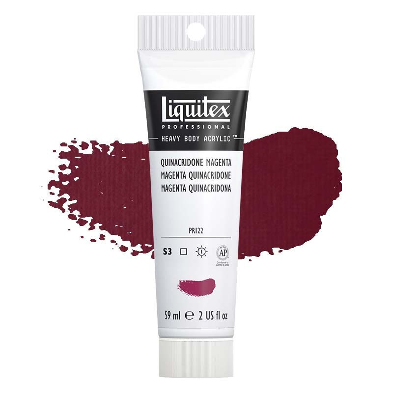 Peinture acrylique magenta quinacridone Liquitex Heavy Body en tube de 59ml