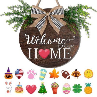 Interchangeable Welcome to Our Home Sign, Equipped with 16 Replaceable Icons,...