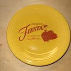 Fiesta Dancing Lady Commemorative Dinner Plate - Sunflower Yellow 10.5 Inches