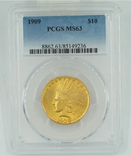 1909 GOLD INDIAN HEAD EAGLE PCGS MS 63