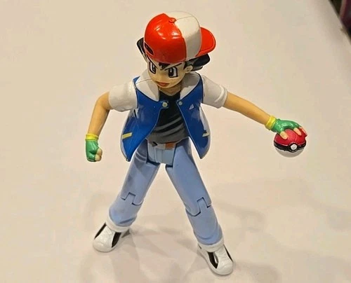 Pokemon Ash Ketchum Action Figure 2000 Vintage Nintendo Hasbro 5" Poseable
