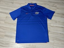 Nike University Of Florida UF Gators Dri Fit Blue Polo Shirt Size XL