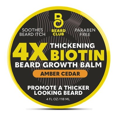 Biotin Beard Balm for Men - Beard Growth Shea Butter with Castor & Coconut Oi...