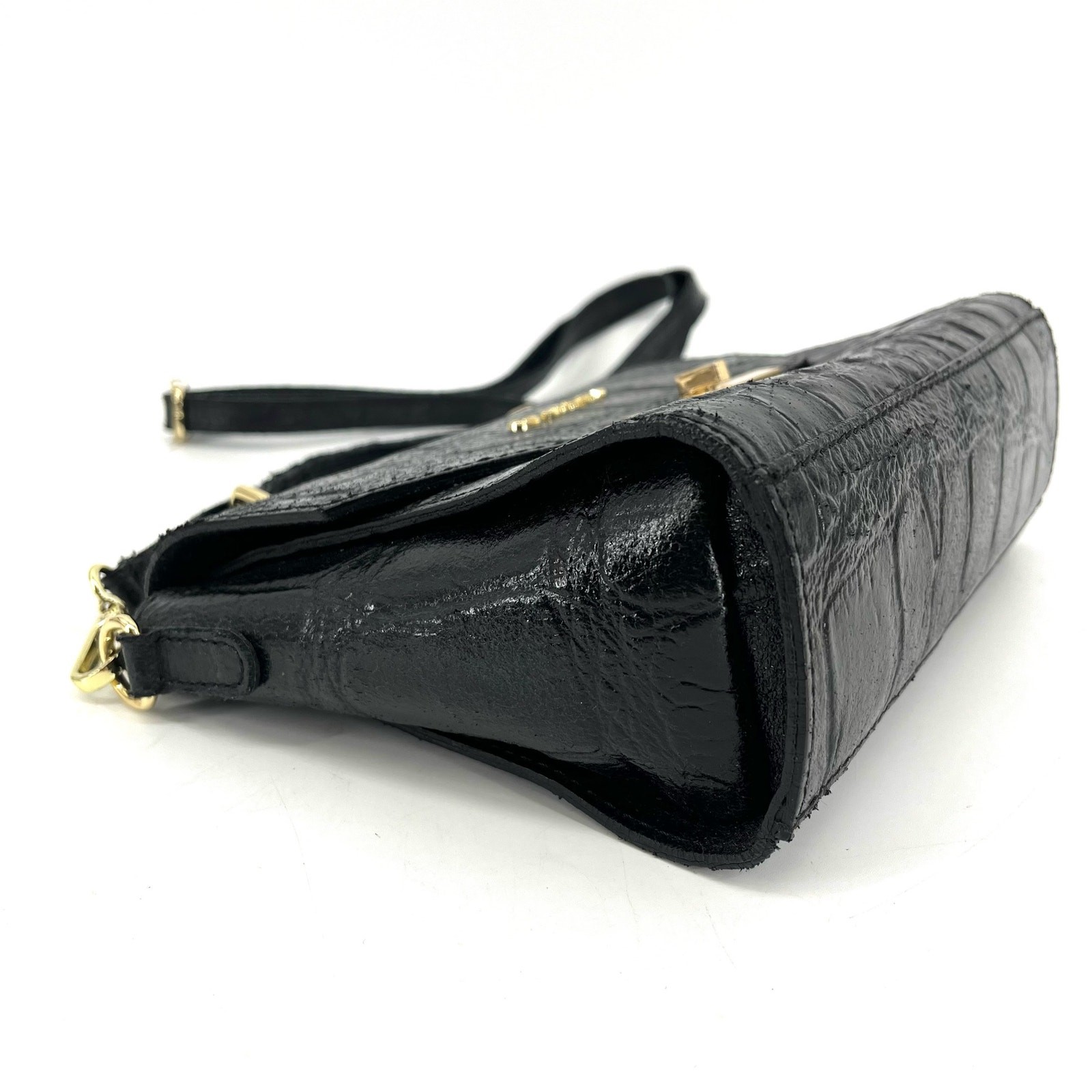 Persaman Black Leather Small Rectangle Crossbody … - image 7