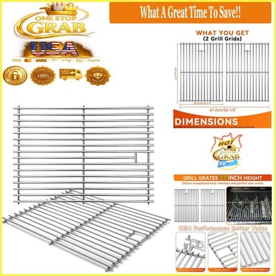 17 Inch Stainless Steel Grill Grates for Nexgrill 4-Burner Home Depot Replace...