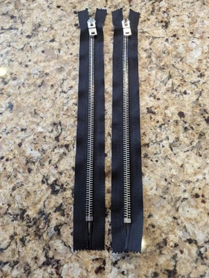 RIRI M8 31 cm 12.2" AMIRI Metal Non-Separating Closed End Zippers Black 2ct - Image 1 of 4