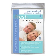 Fresh Ideas Waterproof Pad Mattress Protector, 36" x 54", White