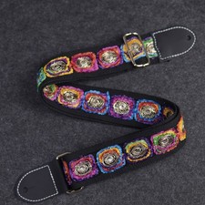 Handmade Guitar Strap Adjustable Bass Strap Leather Fabric L59 W1.97in Gifts