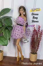 3PCS For Fashion Royalty Integrity Poppy Parker NuFace Dolls Dress Shoes Bag 1/6
