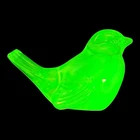 VTG Fenton Glass Topaz Opalescent Chubby Bird Figurine 4” Uranium Vaseline