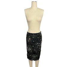 Boutique Moschino Star Print Pencil Skirt Black 6