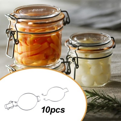 10 Stück Glas Einmachglas Draht Klemmen Befestigungen Ersatz Luftdicht Zuhause