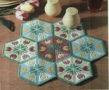 TULIP DOILY HOME DECOR PLASTIC CANVAS PATTERN INSTRUCTIONS