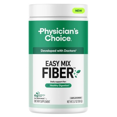 Physician's Choice Easy Mix Fiber Prebiotic Powder Digestive Health 5.7oz