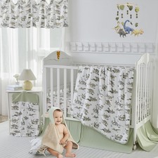 Stretch Ultra Soft Jersey Knit Baby Boys Crib Bedding Set, 6 Pieces, Pretty A...