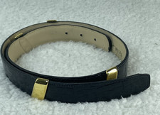 Calderon Belt Womens Sz 28-29 Black Gold Buckle Vintage M3556