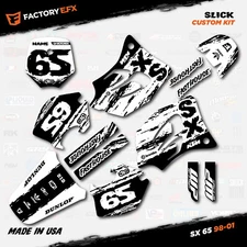 Black & White Slick Racing Graphics Kit fit 98-01 KTM 65sx 65 sx Decal sx65