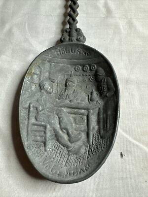 Vintage Dutch Pewter Spoons Volendam Holland Netherlands Angel