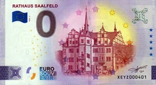 Null Euro Schein - 0 Euro Schein - Rathaus Saalfeld 2024-2