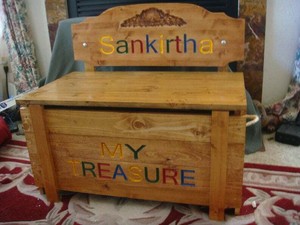 personalized toy box bench