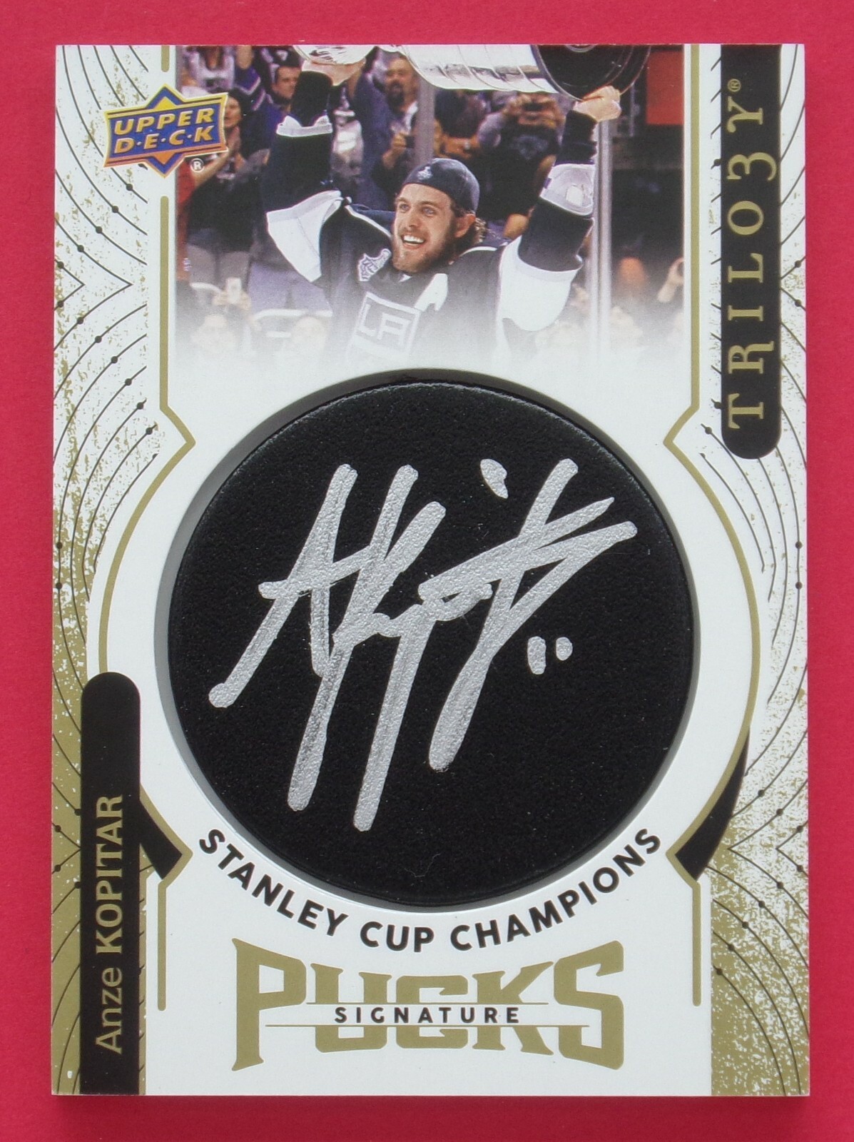 Anze Kopitar Autographed Signed Los Angeles Kings 2017-18 Trilogy Stanley Cup Champions Pucks #SCCAK 