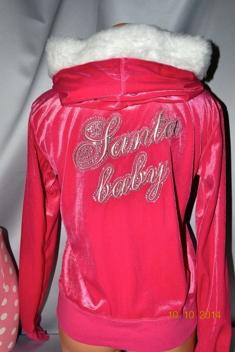 Victorias Secret Santa Baby Bling Velour Jacket Sweatshirt NWT | eBay