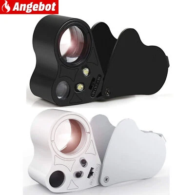 60 FACH 30 FACH TASCHENLUPE 60x 30x Taschenlupe Juwelierlupe Vergrößerungsglas Leselupe Leuchtlupe LED Lupe