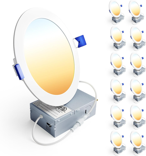 12 Pack 6 Inch LED Recessed Ceiling Light, Dimmable 2700K-5000K, 1050LM, 12W Can - Picture 12 of 12