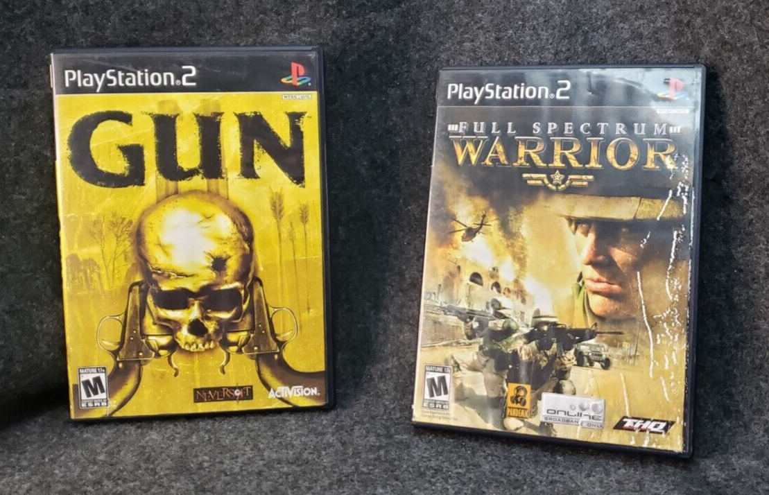 Full Spectrum Warrior & GUN Sony PlayStation 2 PS2 Video Game sw