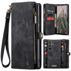 Black Galaxy S25 Ultra Multi-Functional  Wallet Detachable Magnetic Case