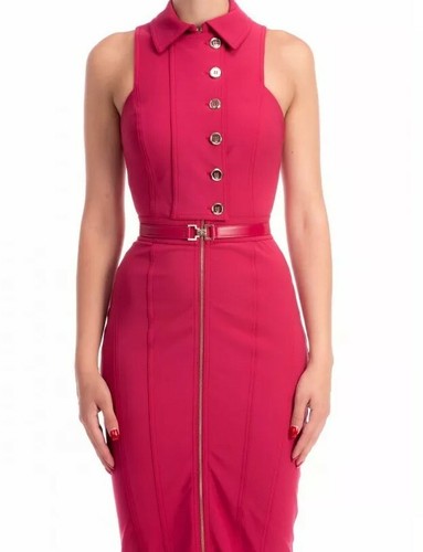 Abito Elisabetta Franchi tubino cintura 40 bottoni elasticizzato vestito rosso eBay