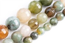 Natural Multicolor Moss Agate Grade AAA Micro Faceted Round Loose Beads 6/8/10MM