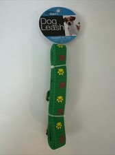 Duke's 48" Green With Yellow And Red Paw Print Dog Leash