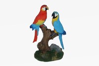 Poly Papagei PäRchen HöHe 14 Cm Polyresin Tier Miniatur Figur