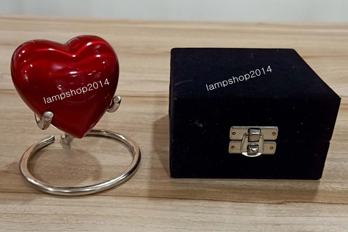 Cremation Urn for Ashes Keepsake Red Heart Urn with Box and Stand Mini Pet urn - Picture 5 of 9