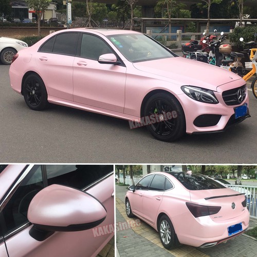 Full Car SUV Wrap Satin Chrome Pearl Metal Vinyl Sticker Sakura Pink 65FT BO - Picture 2 of 6