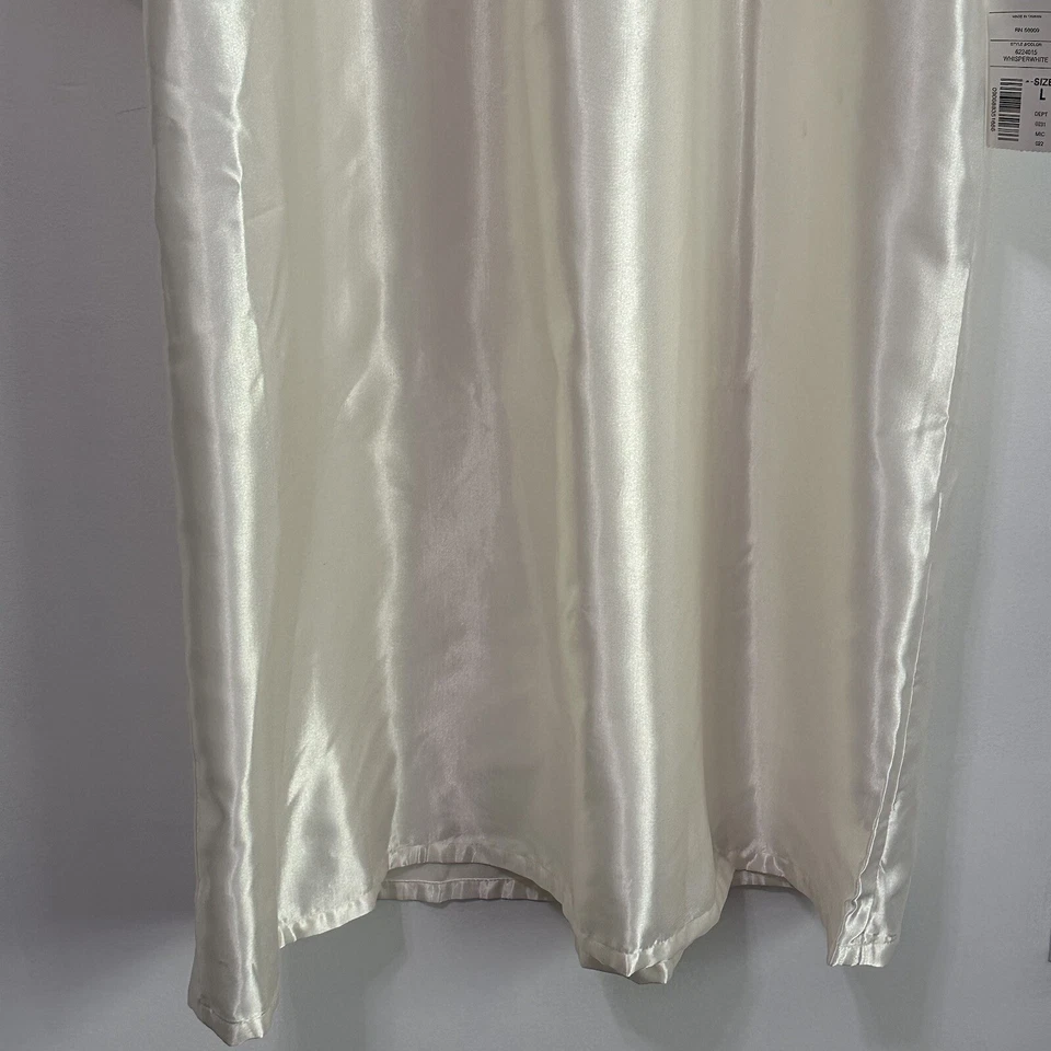 Go Softly Satin House Coat Robe Dress L Whisper White Intimates Romantic NEW - Image 2 of 4