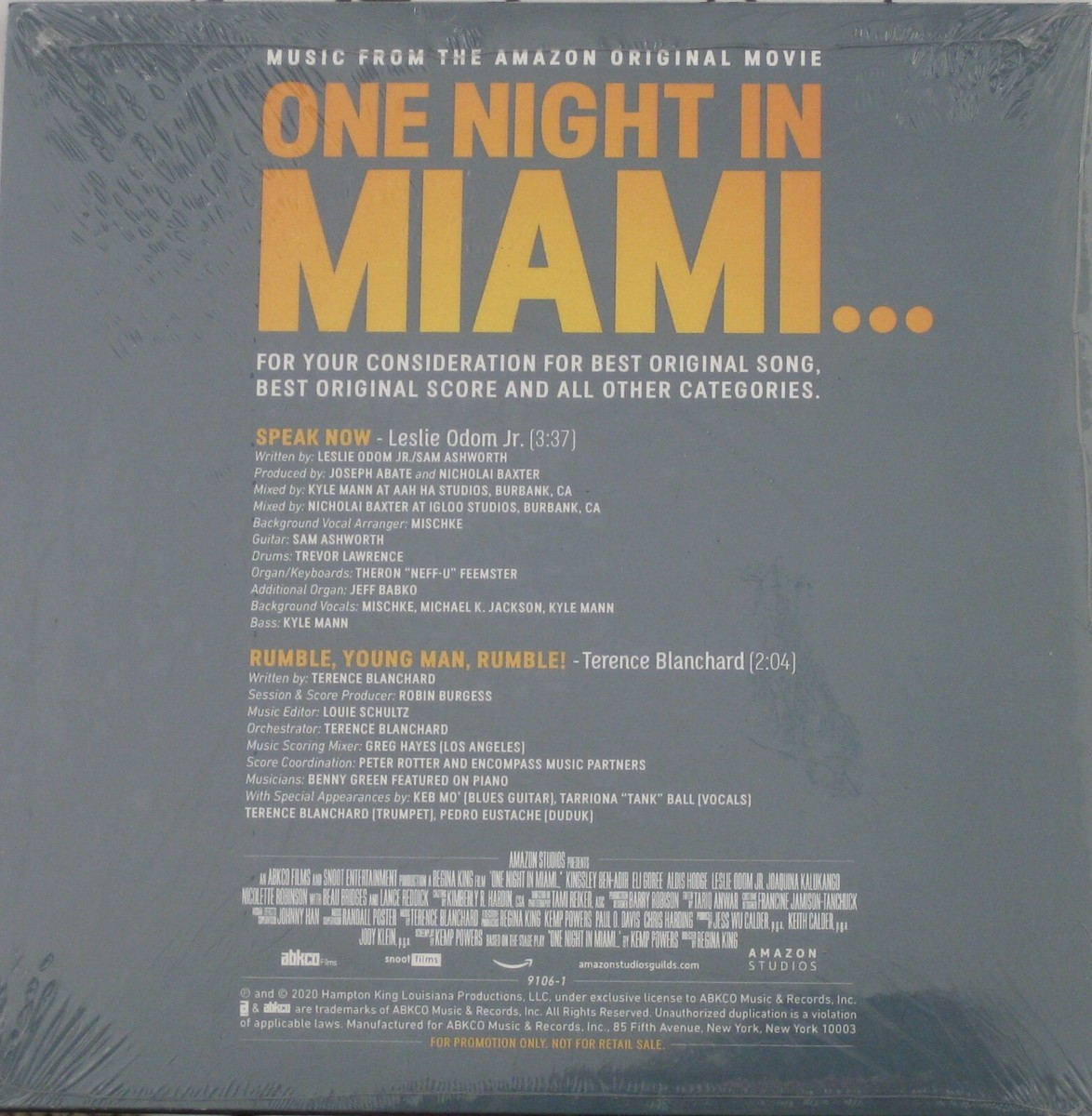 In Miami Leslie Odom Jr Best Songs ONE NIGHT IN 2020 FYC VINYL