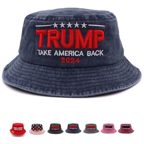 Trump Hat 2024 MAGA Hat Bucket Hat for Men Women Donald Trump Bkt Hat-tab Navy