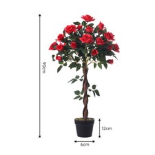 Image of 90cm Artificial Rose Flower Blossom Tree Realistic Fake Plant Outdoor Home Decor